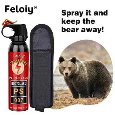 Feloiy PROSECURE PS 007 Bear Repellent Spray 16 oz 35 Ft w/ Holster