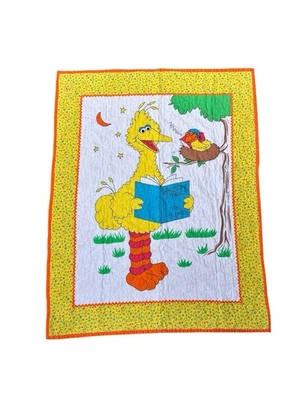 Manta acolchada para bebé Sesame Street Big Bird vintage 32 X 44 Foto 1 de 4