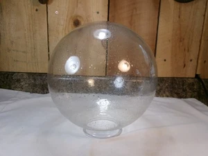 Vintage Mid Century Large 10" Blown Bubble Glass Ball Shade 3 1/4" Fitter - Picture 1 of 3