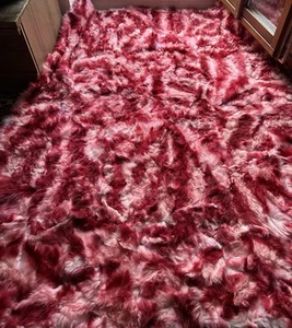 Lammfell Decke Felldecke Schafsfell,  Kuscheldecke Wanddecke 200x160 Patchwork - Bild 1 von 4