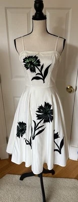 Vintage Sue Wong Embroidered Sequin Fit & Flare Cotton Dress Size 4 *EUC* - Image 1 of 4