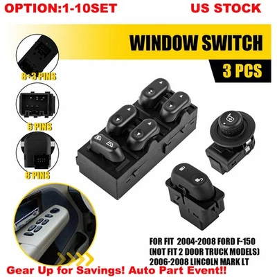 Espejo retrovisor interruptor puerta Master Power Window 5 pines para Ford F-150 2004-2008 3-30X Foto 1 de 4