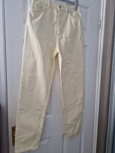 St Michael' Marks & Spencer High Waisted Pastel Yellow Jeans - Size UK10 - Picture 1 of 14