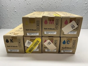 Lot 7 NEW Genuine Dell 5130CDN High Capacity Toner Black, Yellow, Cyan, Magenta - Picture 1 of 3