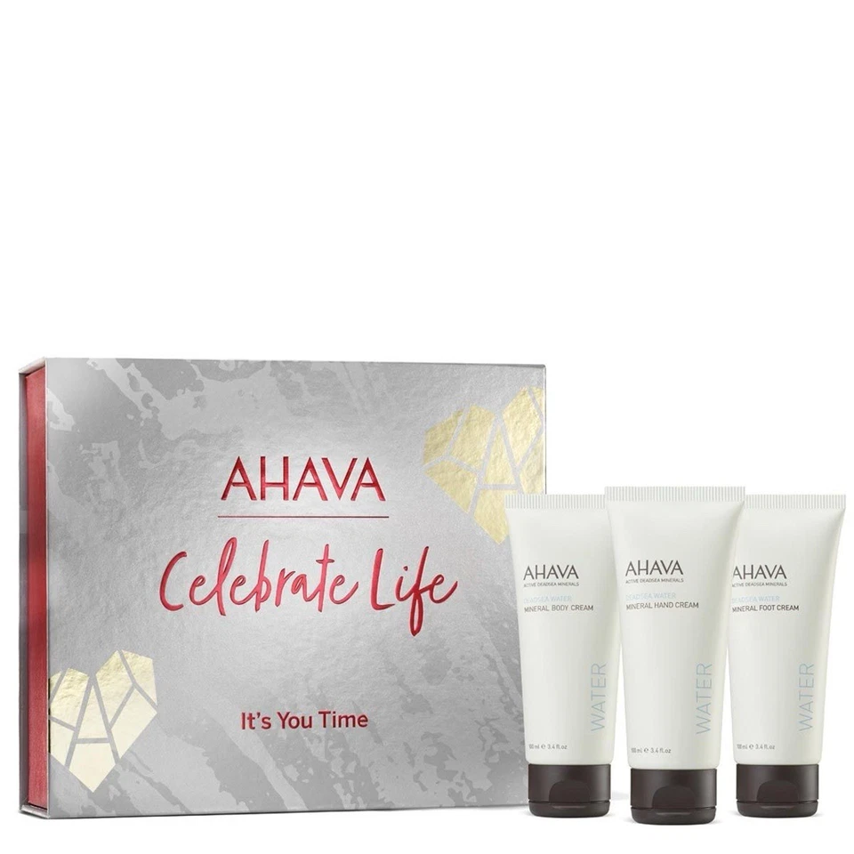 Mineral marino Ahava Celebrate Life, crema de manos tamaño completo, crema corporal, gel de ducha Foto 1 de 1
