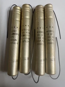 4pcs Sprague M39018/01-0767,  39uF (200V/85C, 150V/125C) Electrolytic Capacitor. - Picture 1 of 2