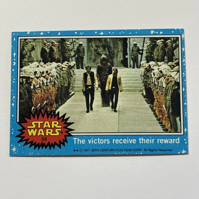 1977 Topps Star Wars Series 1 Blue The Victors Receive Their Reward Card #54 - Image 1 of 4