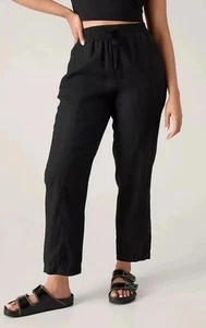 Athleta – Retreat Damen-Knöchelhose hoher Bund Leinen – schwarz Größe Small - Bild 1 von 10