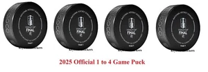 2025 Stanley Cup Final Edmonton Oilers Florida Panthers Official 1 -4 Game Puck - Picture 1 of 7