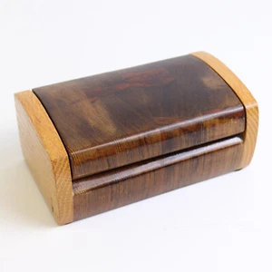 Unique Wood Crafts Handmade Hinged Wood Trinket Box - Bild 1 von 5