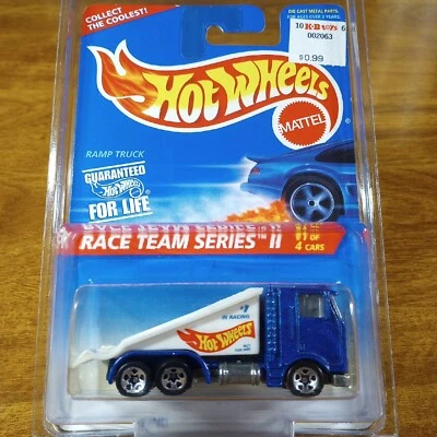 Camión rampa Hot Wheels Vintage Race Team Serie II 2 azul 5 radios Malasia 1996 Foto 1 de 3