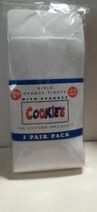 Girls Cookies Uniform Girls Opaque Tights 2 PAIR PACK Size 16-18 White - Picture 1 of 7