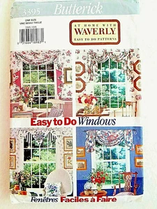 Butterick 3395 Waverly WINDOW SCARVES pattern home dec 1994 Uncut FF  - Picture 1 of 7