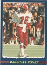 1989 JOGO CFL MARSHALL TONER CALGARY STAMPEDERS #75 (UNIVERSITY OF SASKATCHEWAN)