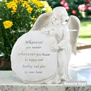 Memorial Angel Ornament Remembrance Sculpture Graveside Plaque Memory Grave Deco - Picture 1 of 5