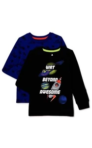 👕2 PACK Size 4 Boys Long Sleeve Thermal T-Shirt By 365 Kids From Garanimals - Picture 1 of 6
