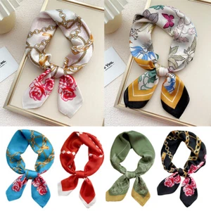 Square Satin Scarf Silk Feel Neckerchief Head Neck Wrist Wraps Print Scarves70cm - Picture 1 of 54