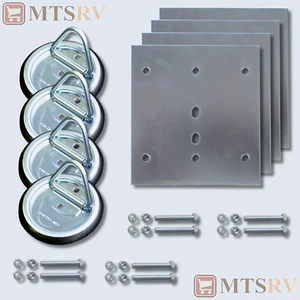 Brophy RR2K 800 lb. Zinc Tie-Down w/Bezel & Hardware - 4-PACK - Circular D-Ring - Imagen 1 de 1