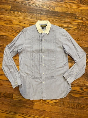 RUGBY RALPH LAUREN : PLEATED TUXIDE Shirt : Blue Chambray:  Medium - Image 1 of 4