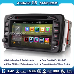 8-Cœurs Android 13 Autoradio DAB+ Mercedes Classe C/CLK/G C209 W203 W463 Viano - Afbeelding 1 van 18