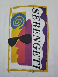Vintage 90s Serengeti Eyewear Single Stitch Tee, XL, 22.5x32", Some Spots - Picture 1 of 14