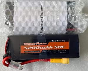 2pcs 7.4V 2S 5200mAh LiPo Battery 50C Tr-2 Hardcase for RC Car Truck Buggy - Picture 1 of 3