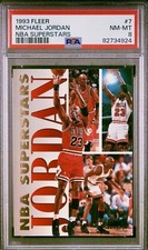 1993-94 Fleer #7 NBA Superstars MICHAEL JORDAN Insert PSA 8 NM-MINT Bulls