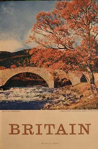 British Travel Poster Vintage 1950's Original Brig'o'dee Aberdeenshire - Picture 1 of 1
