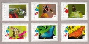 BUTTERFLY = BEE = FROG = Set of 6 Picture Postage MNH Canada 2016 [p16/04-2bf6] - Picture 1 of 2