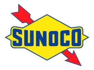 YELLOW BLUE SUNOCO RED ARROW 18" WIDE HEAVY DUTY USA METAL GAS STATION ADV SIGN - Picture 1 of 1