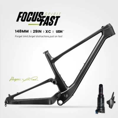 29" Full Suspension Carbon MTB Frame 148mm Integrated Trunnion Shock Trail Frame - Image 1 of 4