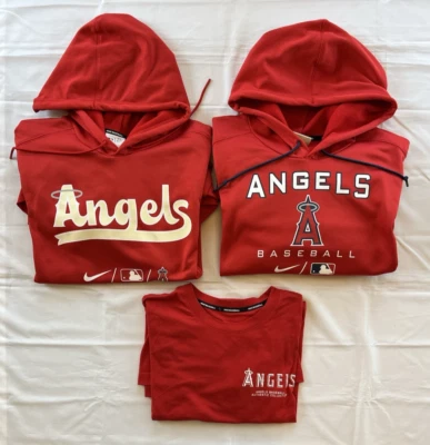 Lot of 3 Los Angeles Angels Nike City Connect Collection Hoodie & Shirt Men's Lg - Image 1 of 4