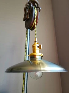 Pantalla antigua de latón porcelana esmalte: 10 " metal redondeado, 5,7 cm instalador - Imagen 1 de 4
