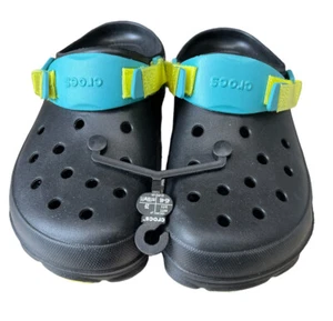 Zueco clásico todo terreno Crocs para hombre talla 11 correa negra verde azulado 206340-0C4 - Imagen 1 de 5