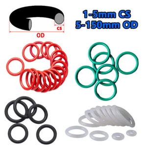 Hochtemperaturbeständiger O-Ringe Öldichtungsring Gummi O-Ring 1mm bis 5mm - Picture 1 of 22