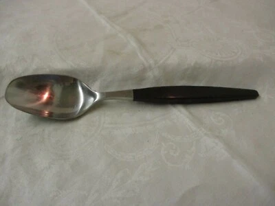 Vintage Gense Sweden 18-8 stainless oval Soup spoon Focus Deluxe black 7 7/8" - Image 1 of 3