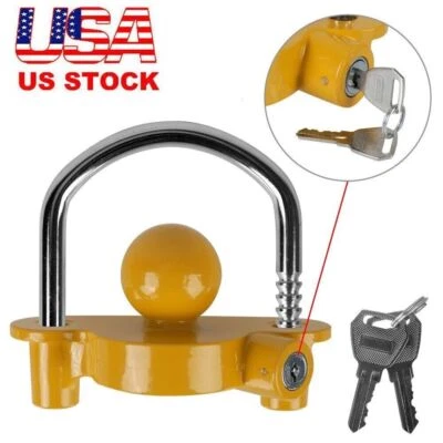 Universal Coupler Lock Trailer Locks Ball Hitch Trailer Hitch Lock Heavy-Duty - Image 1 of 4