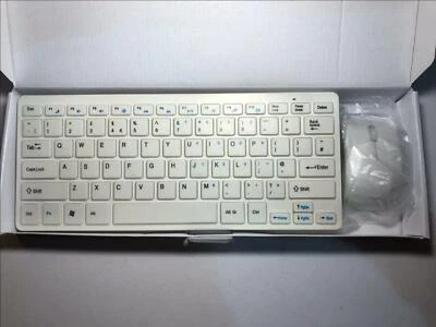 White Wireless MINI Keyboard & Mouse for LUXOR LUX C0132003/01 Smart TV - Image 1 of 4