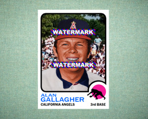 Alan Gallagher California Angels 1973 Style Custom Baseball Art Card