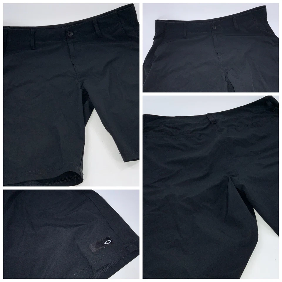 Pantalones cortos de golf Oakley para hombre talla 36 Frente plano polietileno negro sin defectos YGI H2-372 Foto 1 de 4