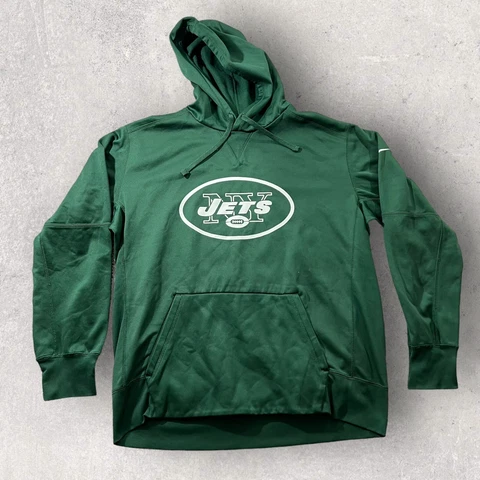 NY Jets Nike Sweater Mens XL Green Therma Fit Sports NFL Athletic Team Hoodie Cover