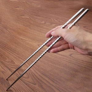 1 Pair Cooking Chopsticks Stainless Steel Chopsticks Long Frying Chopstic WF _pw - Imagen 1 de 9