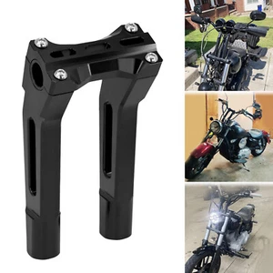 Black 10'' Handlebar Risers 1-1.25" Bar 2" Pullback Fit For Harley VRSC Softail - Picture 1 of 10
