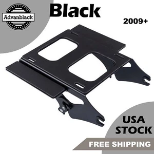 Black Tour Pack Mount For Harley Quick Release Detachable Mounting Bracket 09+ - Picture 1 of 7