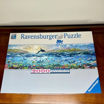 Rompecabezas panorámico Ravensburger Living Ocean 2000 piezas ballena delfín - usado Foto 1 de 4
