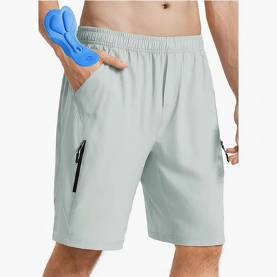 baleaf Men's Mountain Bike Shorts 3D Padded Lightweight Zipper Pockets Gray Sz S - Image 1 of 4