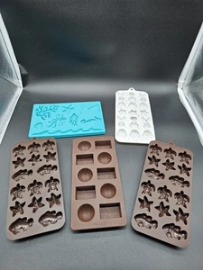 Lotto di 5 stampi per caramelle in silicone sirena, tartarughe tema oceano - Foto 1 di 7