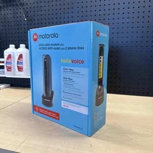 MOTOROLA  24X8 CABLE MODEM + AC1900 WIFI ROUTER+2 PHONE LINES  XFINITY COMPATIBL - Picture 1 of 1