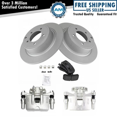 Rear Brake Calipers Ceramic Pads & Rotors Fits 2009-2012 Mitsubishi Outlander Foto 1 de 4