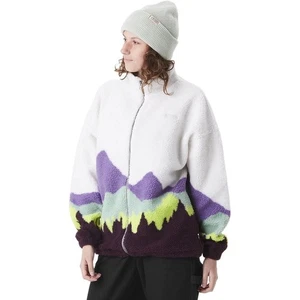 Neu mit Etikett Picture Nyss Damen-Fleecejacke mit Reißverschluss – weiß/lila Berge – Large - Bild 1 von 12